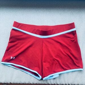 Dark red gym shorts